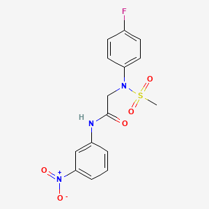 molecular formula C15H14FN3O5S B3542885 N~2~-(4-fluorophenyl)-N~2~-(methylsulfonyl)-N~1~-(3-nitrophenyl)glycinamide 