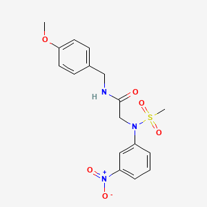 molecular formula C17H19N3O6S B3542886 N~1~-(4-methoxybenzyl)-N~2~-(methylsulfonyl)-N~2~-(3-nitrophenyl)glycinamide 