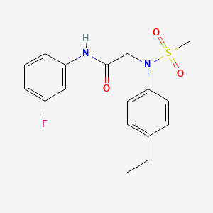 molecular formula C17H19FN2O3S B3542915 N~2~-(4-ethylphenyl)-N~1~-(3-fluorophenyl)-N~2~-(methylsulfonyl)glycinamide 