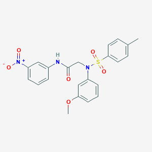 molecular formula C22H21N3O6S B3542922 N~2~-(3-methoxyphenyl)-N~2~-[(4-methylphenyl)sulfonyl]-N~1~-(3-nitrophenyl)glycinamide 