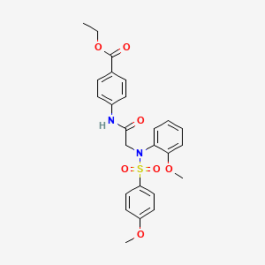 molecular formula C25H26N2O7S B3542932 ethyl 4-({N-(2-methoxyphenyl)-N-[(4-methoxyphenyl)sulfonyl]glycyl}amino)benzoate 
