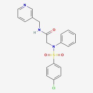 molecular formula C20H18ClN3O3S B3542933 N~2~-[(4-chlorophenyl)sulfonyl]-N~2~-phenyl-N~1~-(3-pyridinylmethyl)glycinamide 
