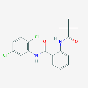 molecular formula C18H18Cl2N2O2 B3542956 N-(2,5-dichlorophenyl)-2-[(2,2-dimethylpropanoyl)amino]benzamide 