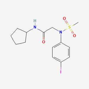molecular formula C14H19IN2O3S B3542961 N-cyclopentyl-N~2~-(4-iodophenyl)-N~2~-(methylsulfonyl)glycinamide 