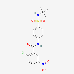 molecular formula C17H18ClN3O5S B3542970 N-[4-(tert-butylsulfamoyl)phenyl]-2-chloro-5-nitrobenzamide 