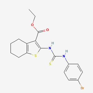 molecular formula C18H19BrN2O2S2 B3542998 ethyl 2-({[(4-bromophenyl)amino]carbonothioyl}amino)-4,5,6,7-tetrahydro-1-benzothiophene-3-carboxylate 