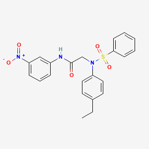 molecular formula C22H21N3O5S B3543043 N~2~-(4-ethylphenyl)-N~1~-(3-nitrophenyl)-N~2~-(phenylsulfonyl)glycinamide 