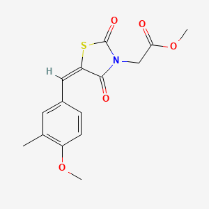 molecular formula C15H15NO5S B3543095 methyl 2-[(5E)-5-[(4-methoxy-3-methylphenyl)methylidene]-2,4-dioxo-1,3-thiazolidin-3-yl]acetate 