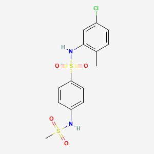 molecular formula C14H15ClN2O4S2 B3543102 N-(5-chloro-2-methylphenyl)-4-[(methylsulfonyl)amino]benzenesulfonamide 