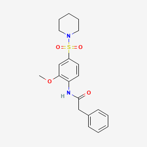 molecular formula C20H24N2O4S B3543143 N-[2-methoxy-4-(1-piperidinylsulfonyl)phenyl]-2-phenylacetamide 