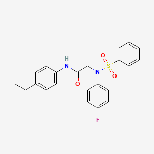 molecular formula C22H21FN2O3S B3543171 N~1~-(4-ethylphenyl)-N~2~-(4-fluorophenyl)-N~2~-(phenylsulfonyl)glycinamide 