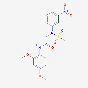 molecular formula C17H19N3O7S B3543243 N-(2,4-dimethoxyphenyl)-N~2~-(methylsulfonyl)-N~2~-(3-nitrophenyl)glycinamide 