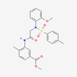 molecular formula C25H26N2O6S B3543258 methyl 3-[[2-(2-methoxy-N-(4-methylphenyl)sulfonylanilino)acetyl]amino]-4-methylbenzoate 