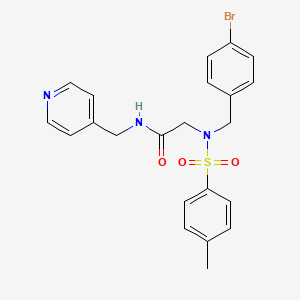 molecular formula C22H22BrN3O3S B3543283 N~2~-(4-bromobenzyl)-N~2~-[(4-methylphenyl)sulfonyl]-N~1~-(4-pyridinylmethyl)glycinamide 
