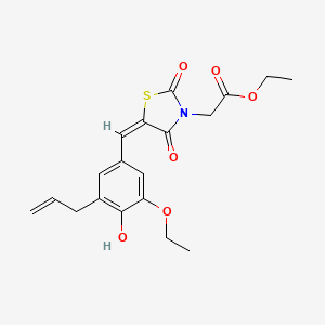 molecular formula C19H21NO6S B3543289 ethyl 2-[(5E)-5-[(3-ethoxy-4-hydroxy-5-prop-2-enylphenyl)methylidene]-2,4-dioxo-1,3-thiazolidin-3-yl]acetate 