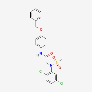 molecular formula C22H20Cl2N2O4S B3543298 N-[4-(benzyloxy)phenyl]-N~2~-(2,5-dichlorophenyl)-N~2~-(methylsulfonyl)glycinamide 