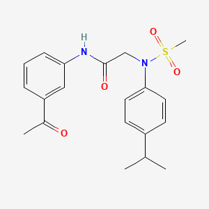 molecular formula C20H24N2O4S B3543301 N-(3-acetylphenyl)-2-(N-methylsulfonyl-4-propan-2-ylanilino)acetamide 