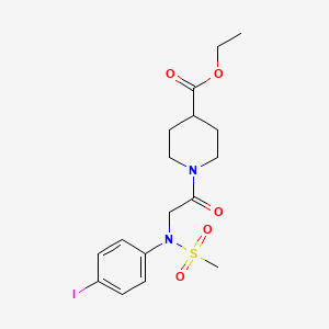 molecular formula C17H23IN2O5S B3543307 ethyl 1-[N-(4-iodophenyl)-N-(methylsulfonyl)glycyl]-4-piperidinecarboxylate 