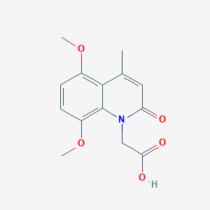 molecular formula C14H15NO5 B354331 (5,8-dimethoxy-4-methyl-2-oxoquinolin-1(2H)-yl)acetic acid CAS No. 924844-13-3