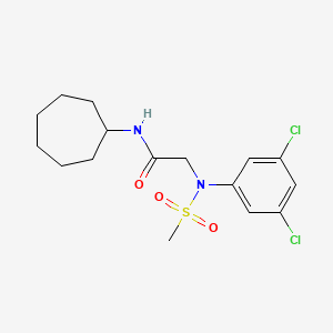 molecular formula C16H22Cl2N2O3S B3543337 N~1~-cycloheptyl-N~2~-(3,5-dichlorophenyl)-N~2~-(methylsulfonyl)glycinamide 