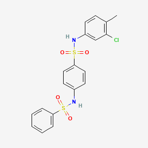 molecular formula C19H17ClN2O4S2 B3543346 N-(3-chloro-4-methylphenyl)-4-[(phenylsulfonyl)amino]benzenesulfonamide 