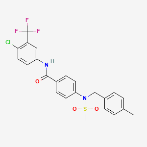molecular formula C23H20ClF3N2O3S B3543371 N-[4-chloro-3-(trifluoromethyl)phenyl]-4-[(4-methylbenzyl)(methylsulfonyl)amino]benzamide 