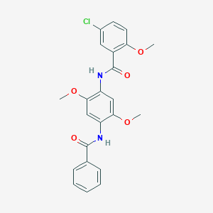 molecular formula C23H21ClN2O5 B3543400 N-[4-(benzoylamino)-2,5-dimethoxyphenyl]-5-chloro-2-methoxybenzamide 