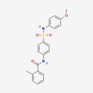 molecular formula C21H20N2O4S B3543482 N-(4-{[(4-methoxyphenyl)amino]sulfonyl}phenyl)-2-methylbenzamide 