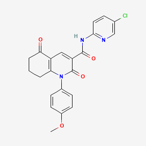 molecular formula C22H18ClN3O4 B3543499 N-(5-chloro-2-pyridinyl)-1-(4-methoxyphenyl)-2,5-dioxo-1,2,5,6,7,8-hexahydro-3-quinolinecarboxamide 