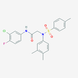 molecular formula C23H22ClFN2O3S B3543513 N-(3-chloro-4-fluorophenyl)-N~2~-(3,4-dimethylphenyl)-N~2~-[(4-methylphenyl)sulfonyl]glycinamide 