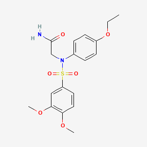 molecular formula C18H22N2O6S B3543549 N~2~-[(3,4-dimethoxyphenyl)sulfonyl]-N~2~-(4-ethoxyphenyl)glycinamide 