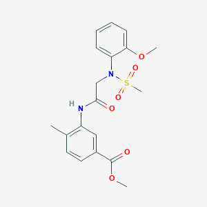molecular formula C19H22N2O6S B3543562 methyl 3-{[N-(2-methoxyphenyl)-N-(methylsulfonyl)glycyl]amino}-4-methylbenzoate 