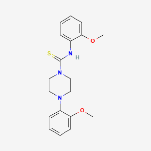 molecular formula C19H23N3O2S B3543568 N,4-bis(2-methoxyphenyl)piperazine-1-carbothioamide 