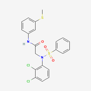 molecular formula C21H18Cl2N2O3S2 B3543605 N~2~-(2,3-dichlorophenyl)-N~1~-[3-(methylthio)phenyl]-N~2~-(phenylsulfonyl)glycinamide 