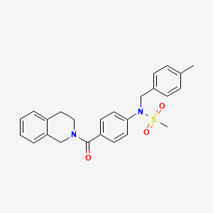 molecular formula C25H26N2O3S B3543640 N-[4-(3,4-dihydro-2(1H)-isoquinolinylcarbonyl)phenyl]-N-(4-methylbenzyl)methanesulfonamide 