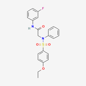 molecular formula C22H21FN2O4S B3543706 N~2~-[(4-ethoxyphenyl)sulfonyl]-N~1~-(3-fluorophenyl)-N~2~-phenylglycinamide 