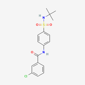 molecular formula C17H19ClN2O3S B3543750 N-[4-(tert-butylsulfamoyl)phenyl]-3-chlorobenzamide 