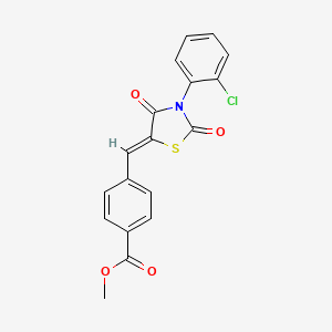 molecular formula C18H12ClNO4S B3543755 methyl 4-{[3-(2-chlorophenyl)-2,4-dioxo-1,3-thiazolidin-5-ylidene]methyl}benzoate 