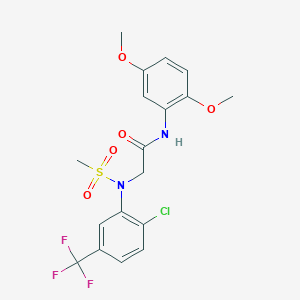 molecular formula C18H18ClF3N2O5S B3543768 N~2~-[2-chloro-5-(trifluoromethyl)phenyl]-N~1~-(2,5-dimethoxyphenyl)-N~2~-(methylsulfonyl)glycinamide 