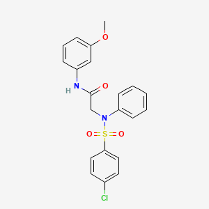 molecular formula C21H19ClN2O4S B3543799 N~2~-[(4-chlorophenyl)sulfonyl]-N-(3-methoxyphenyl)-N~2~-phenylglycinamide 