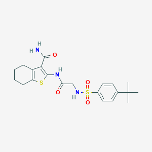 2-[[2-[(4-Tert-butylphenyl)sulfonylamino]acetyl]amino]-4,5,6,7-tetrahydro-1-benzothiophene-3-carboxamide