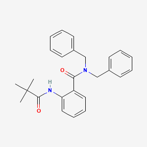 molecular formula C26H28N2O2 B3543836 N~1~,N~1~-DIBENZYL-2-[(2,2-DIMETHYLPROPANOYL)AMINO]BENZAMIDE 
