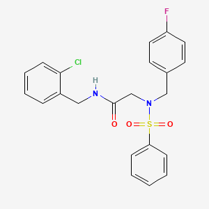 molecular formula C22H20ClFN2O3S B3543851 N~1~-(2-chlorobenzyl)-N~2~-(4-fluorobenzyl)-N~2~-(phenylsulfonyl)glycinamide 