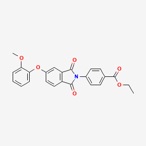 molecular formula C24H19NO6 B3543858 ethyl 4-[5-(2-methoxyphenoxy)-1,3-dioxo-1,3-dihydro-2H-isoindol-2-yl]benzoate 