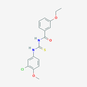 molecular formula C17H17ClN2O3S B3543872 N-[(3-chloro-4-methoxyphenyl)carbamothioyl]-3-ethoxybenzamide 