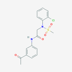 molecular formula C17H17ClN2O4S B3543983 N~1~-(3-acetylphenyl)-N~2~-(2-chlorophenyl)-N~2~-(methylsulfonyl)glycinamide 