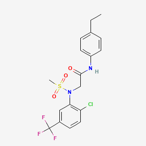 molecular formula C18H18ClF3N2O3S B3544004 N~2~-[2-chloro-5-(trifluoromethyl)phenyl]-N~1~-(4-ethylphenyl)-N~2~-(methylsulfonyl)glycinamide 