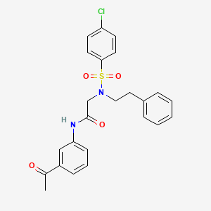 molecular formula C24H23ClN2O4S B3544013 N~1~-(3-acetylphenyl)-N~2~-[(4-chlorophenyl)sulfonyl]-N~2~-(2-phenylethyl)glycinamide 