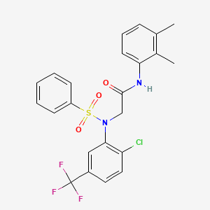molecular formula C23H20ClF3N2O3S B3544021 N~2~-[2-chloro-5-(trifluoromethyl)phenyl]-N~1~-(2,3-dimethylphenyl)-N~2~-(phenylsulfonyl)glycinamide 