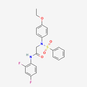 molecular formula C22H20F2N2O4S B3544028 N~1~-(2,4-difluorophenyl)-N~2~-(4-ethoxyphenyl)-N~2~-(phenylsulfonyl)glycinamide 
